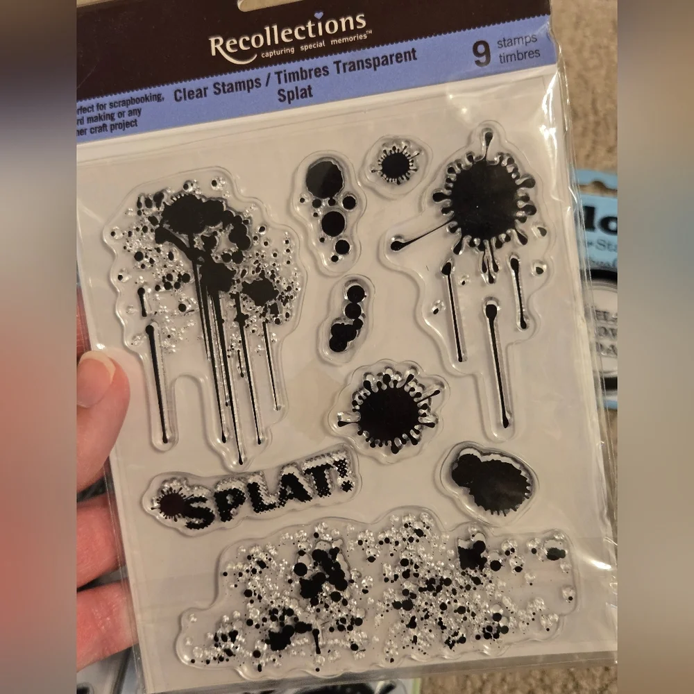 Assorted Clear Acrylic Stamps Bundle Asian Characters Nature Splat Design